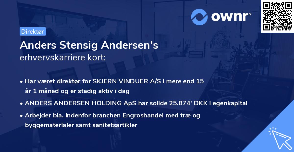 Anders Stensig Andersen's erhvervskarriere kort