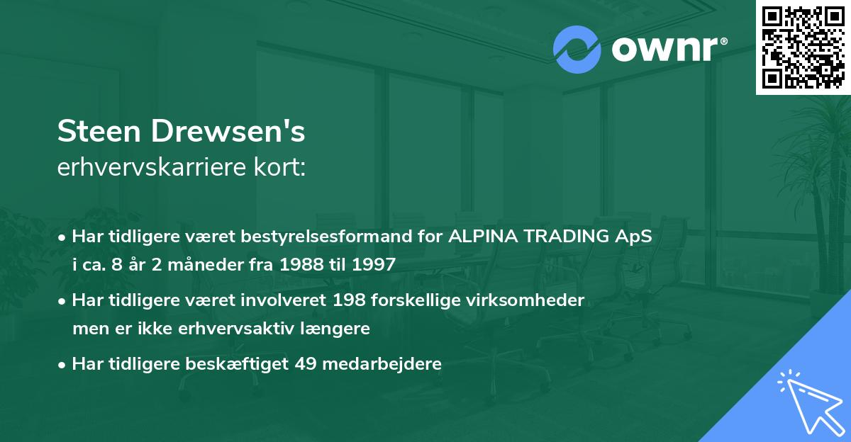 Steen Drewsen's erhvervskarriere kort