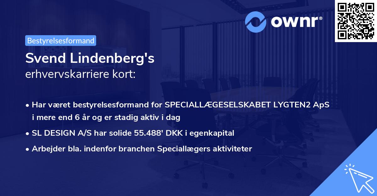 Svend Lindenberg's erhvervskarriere kort