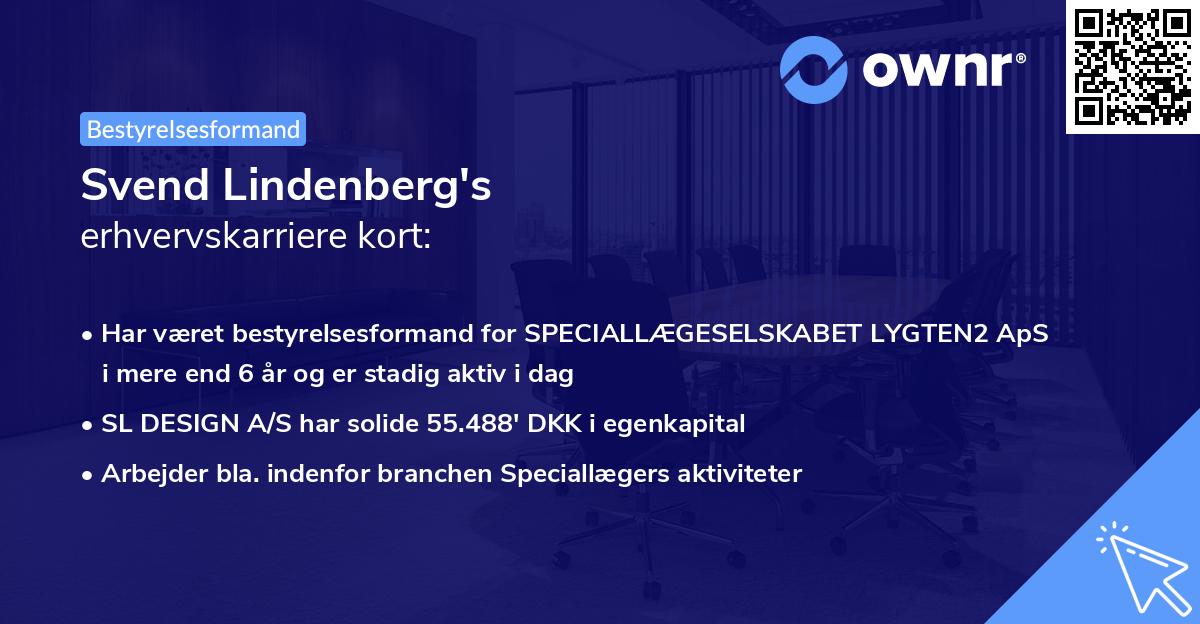Svend Lindenberg's erhvervskarriere kort