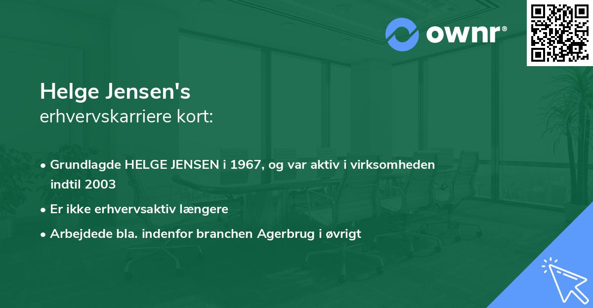 Helge Jensen's erhvervskarriere kort