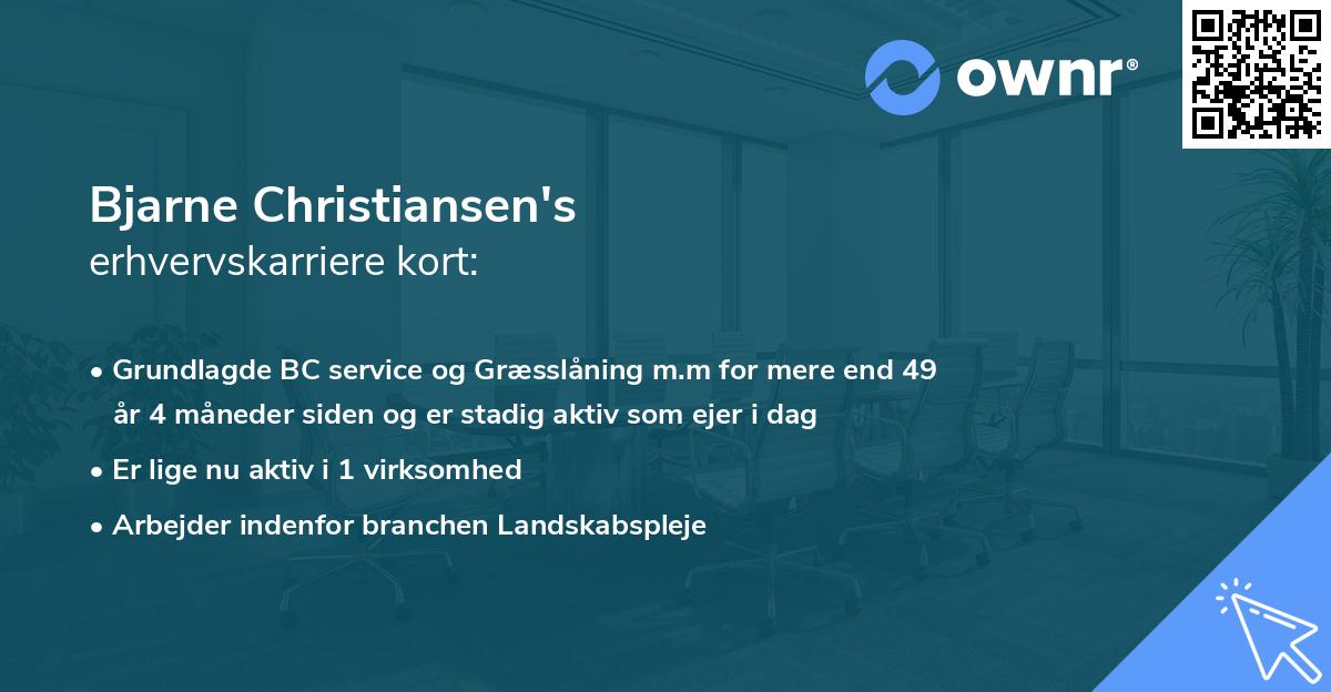 Bjarne Christiansen's erhvervskarriere kort