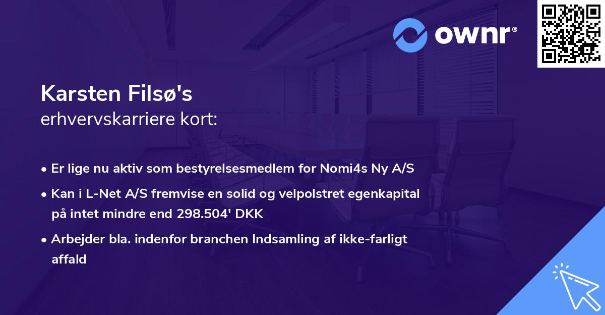 Karsten Filsø's erhvervskarriere kort