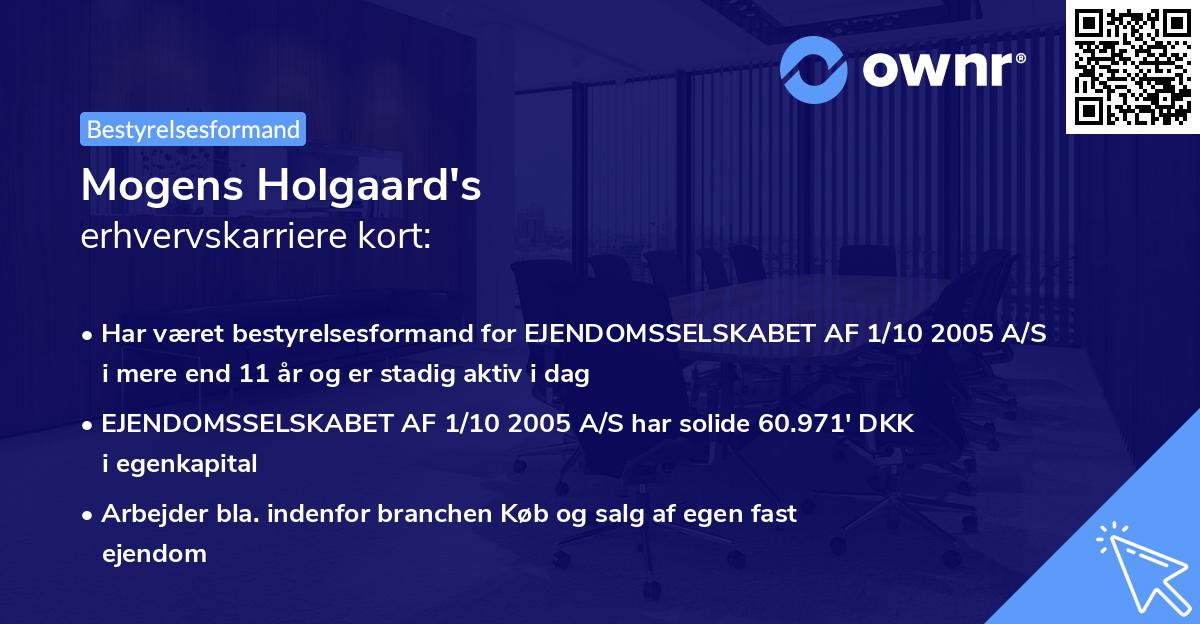 Mogens Holgaard's erhvervskarriere kort