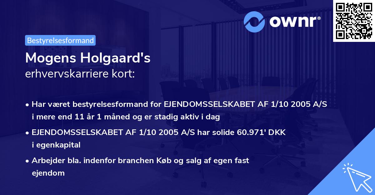 Mogens Holgaard's erhvervskarriere kort