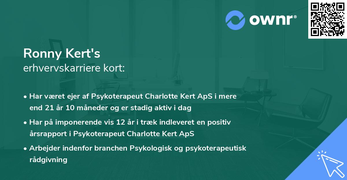 Ronny Kert's erhvervskarriere kort