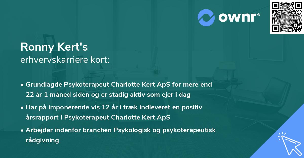 Ronny Kert's erhvervskarriere kort