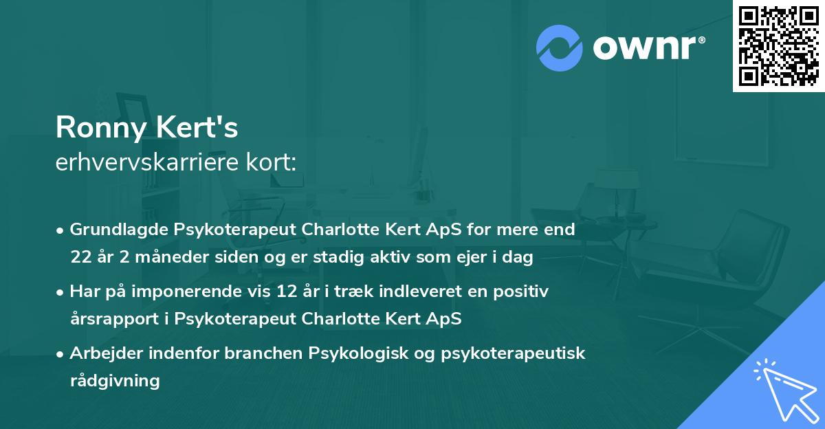 Ronny Kert's erhvervskarriere kort