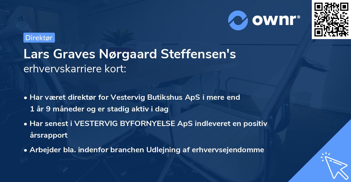 Lars Graves Nørgaard Steffensen's erhvervskarriere kort