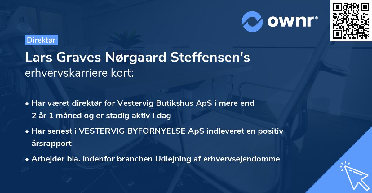 Lars Graves Nørgaard Steffensen's erhvervskarriere kort