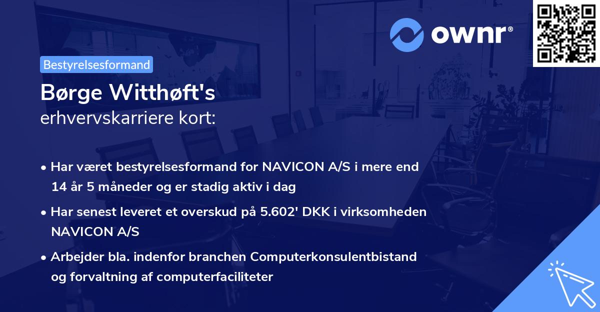 Børge Witthøft's erhvervskarriere kort