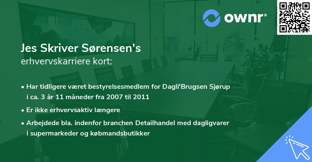 Jes Skriver Sørensen's erhvervskarriere kort