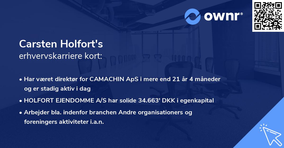Carsten Holfort's erhvervskarriere kort