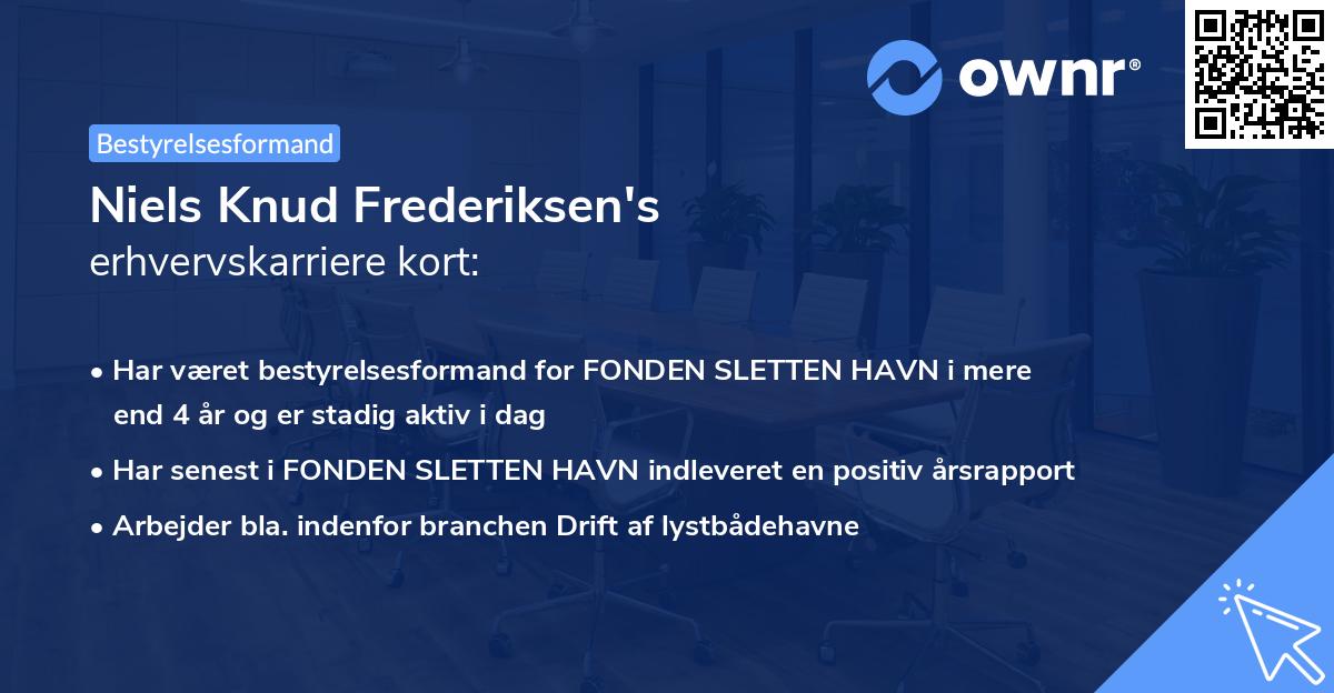Niels Knud Frederiksen's erhvervskarriere kort