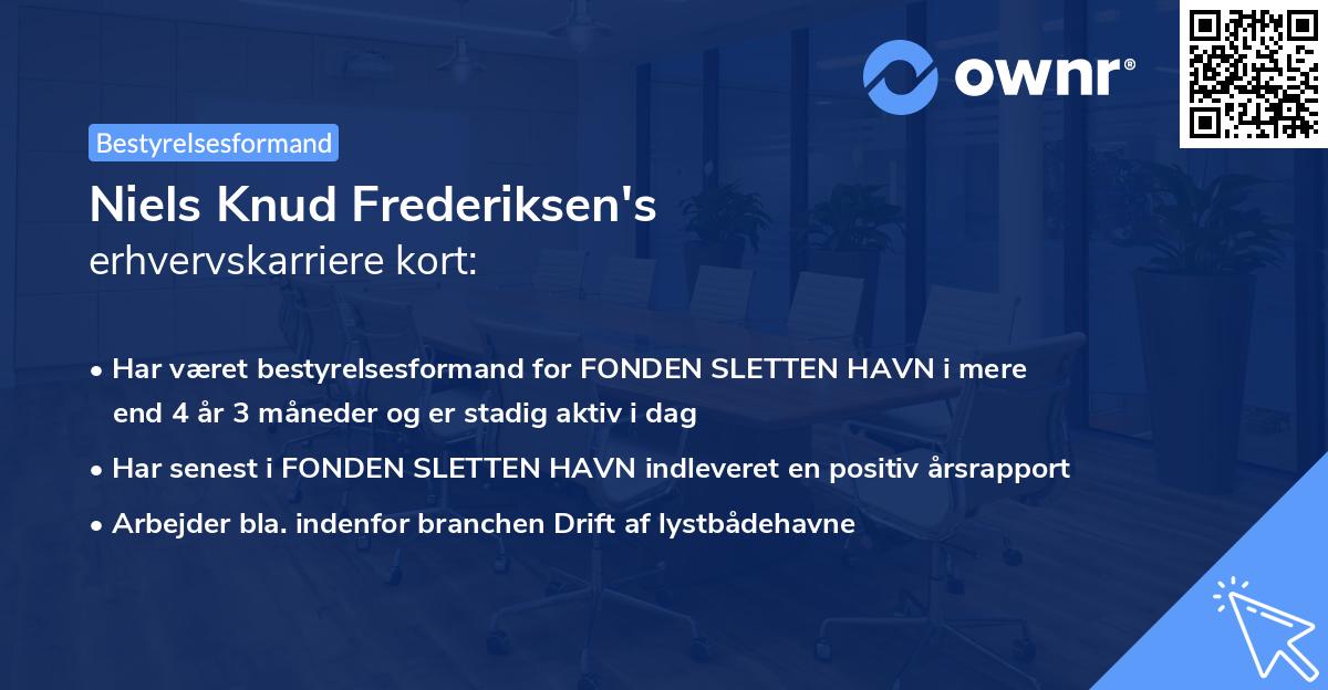 Niels Knud Frederiksen's erhvervskarriere kort