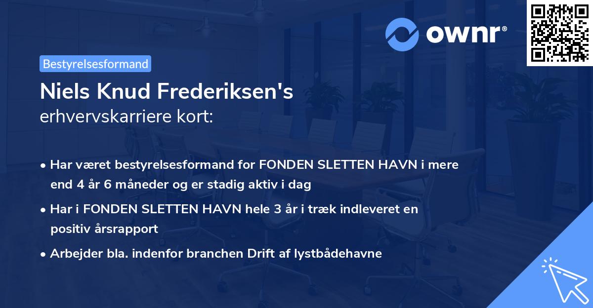 Niels Knud Frederiksen's erhvervskarriere kort