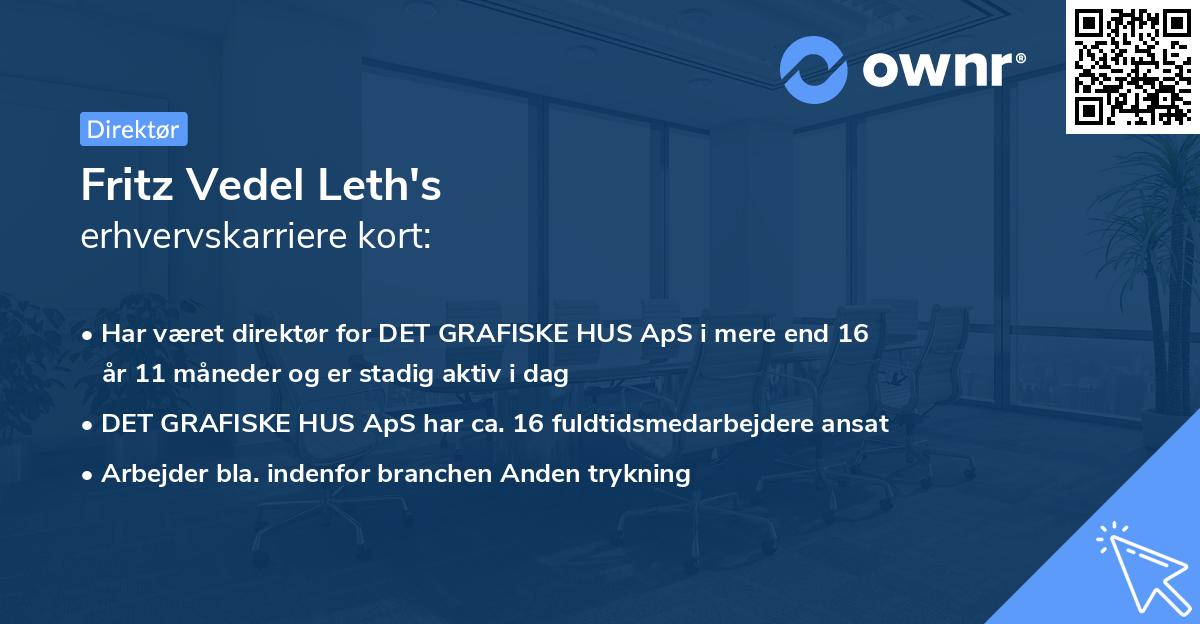 Fritz Vedel Leth's erhvervskarriere kort