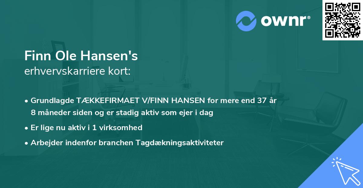 Finn Ole Hansen's erhvervskarriere kort
