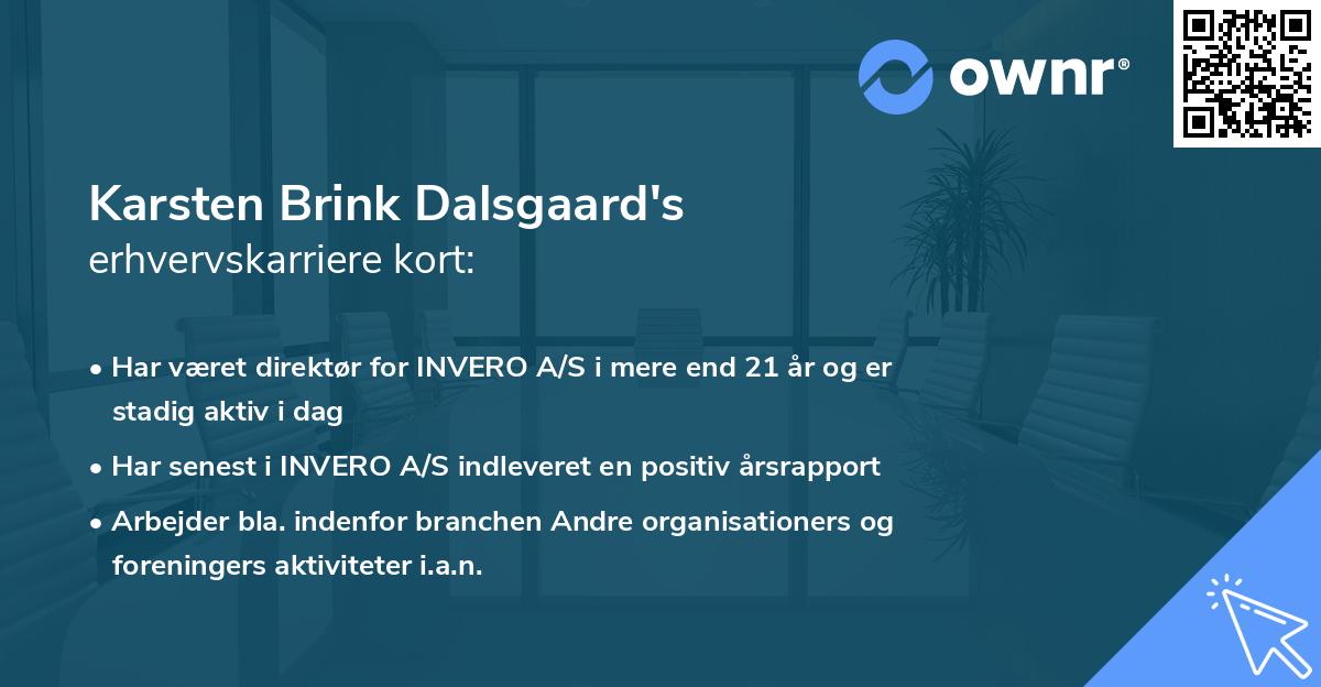 Karsten Brink Dalsgaard's erhvervskarriere kort