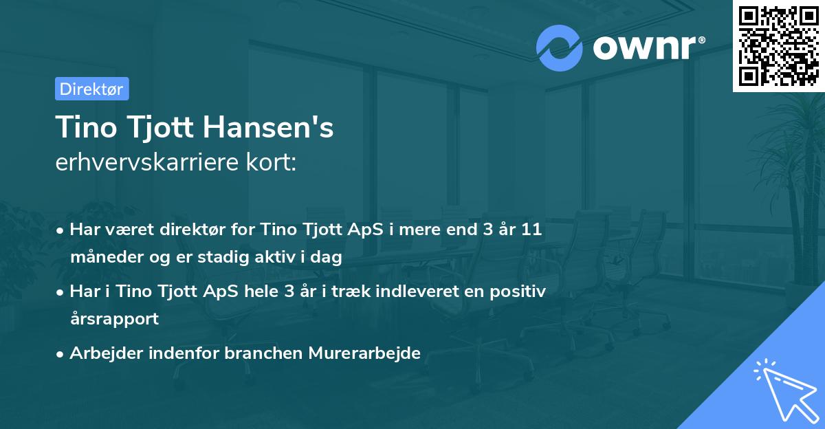 Tino Tjott Hansen's erhvervskarriere kort