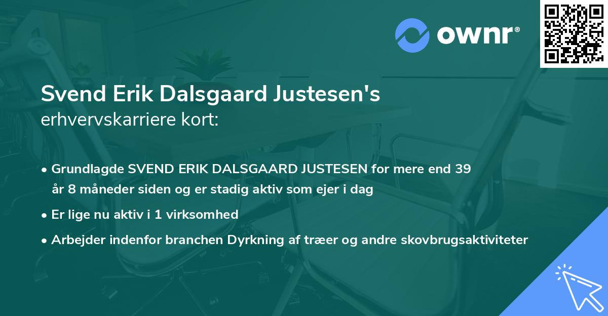 Svend Erik Dalsgaard Justesen's erhvervskarriere kort