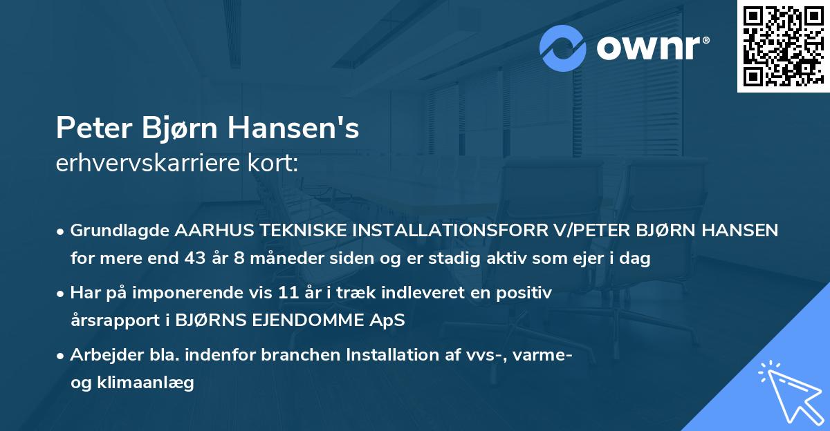 Peter Bjørn Hansen's erhvervskarriere kort