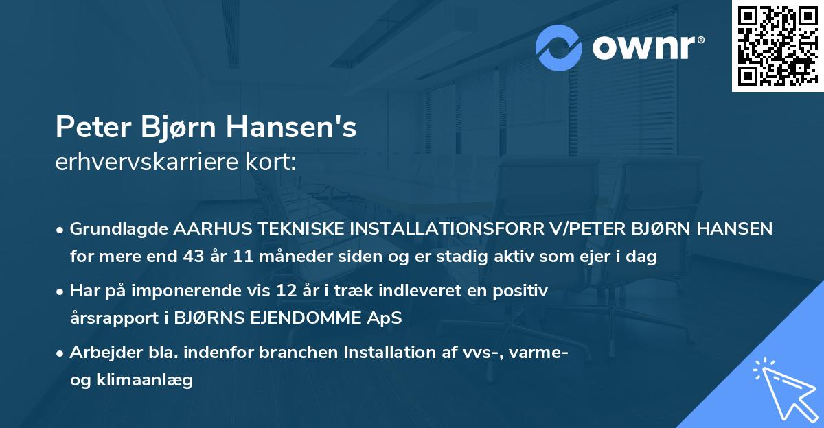 Peter Bjørn Hansen's erhvervskarriere kort