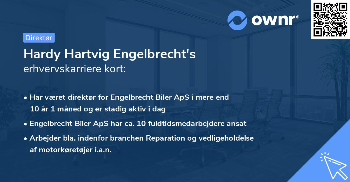 Hardy Hartvig Engelbrecht's erhvervskarriere kort