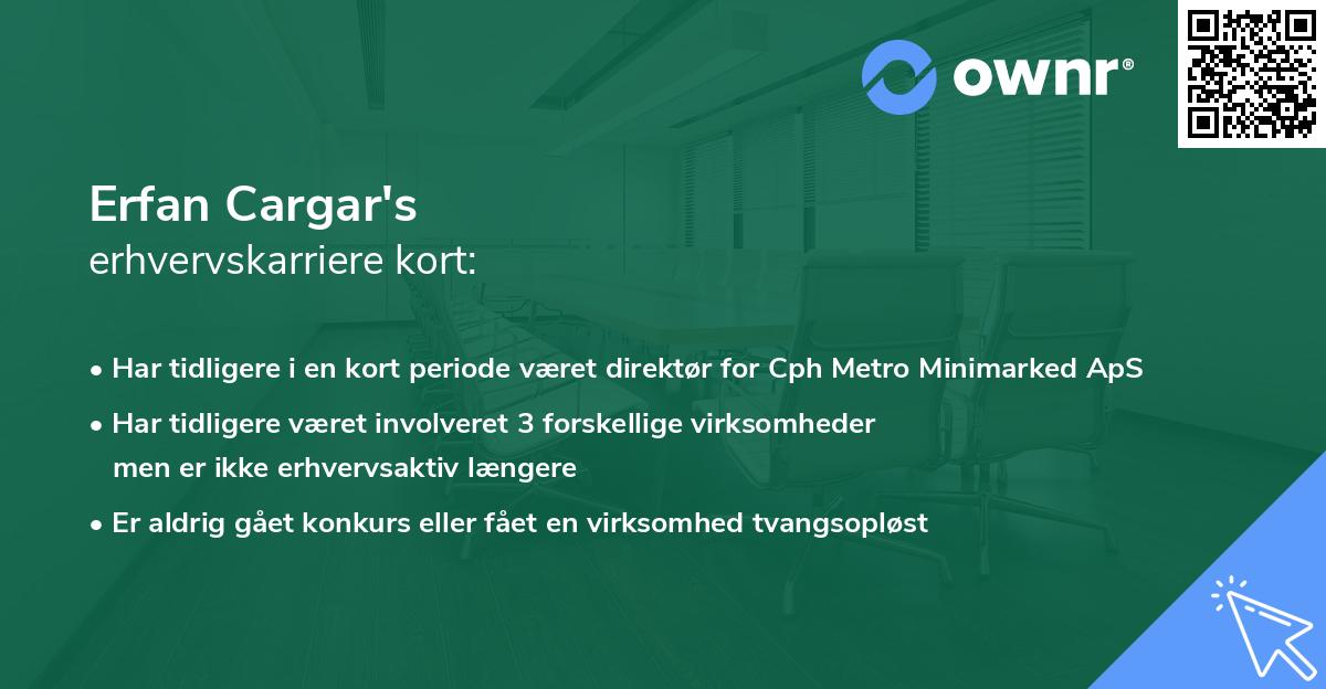 Erfan Cargar's erhvervskarriere kort
