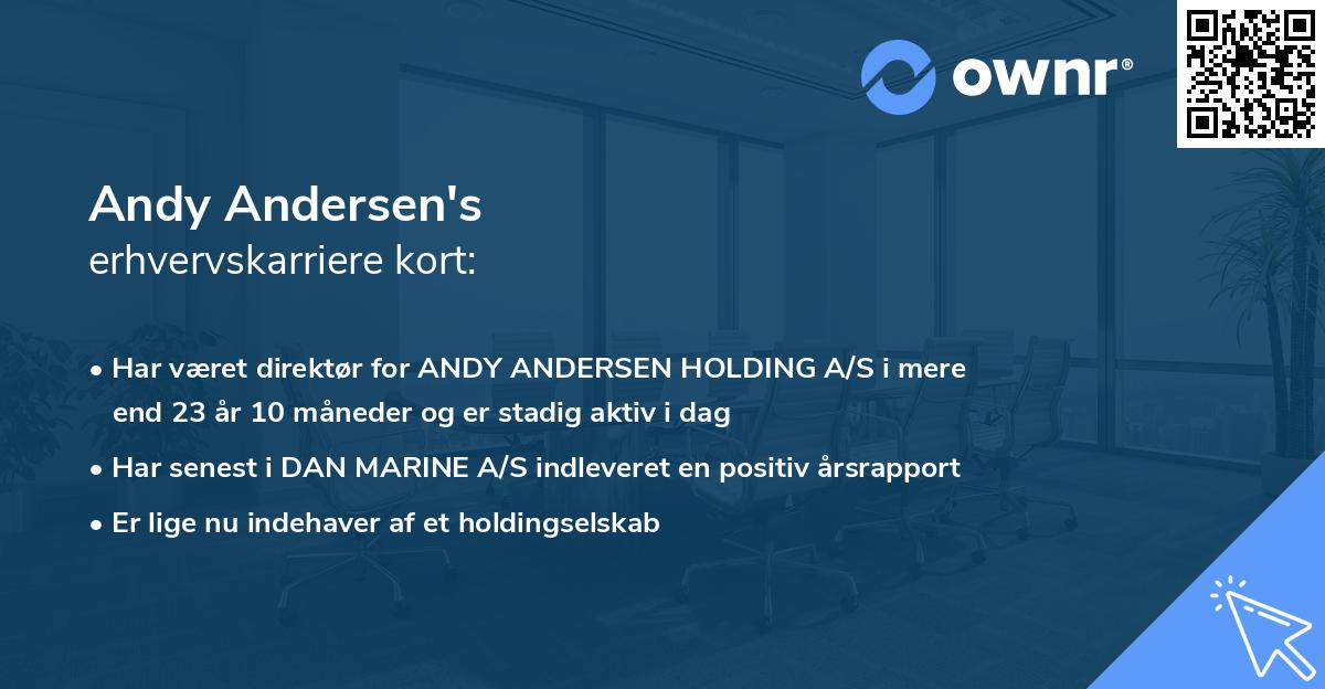 Andy Andersen's erhvervskarriere kort