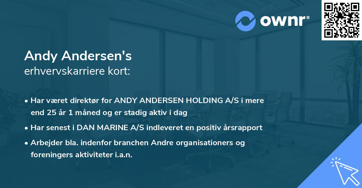 Andy Andersen's erhvervskarriere kort