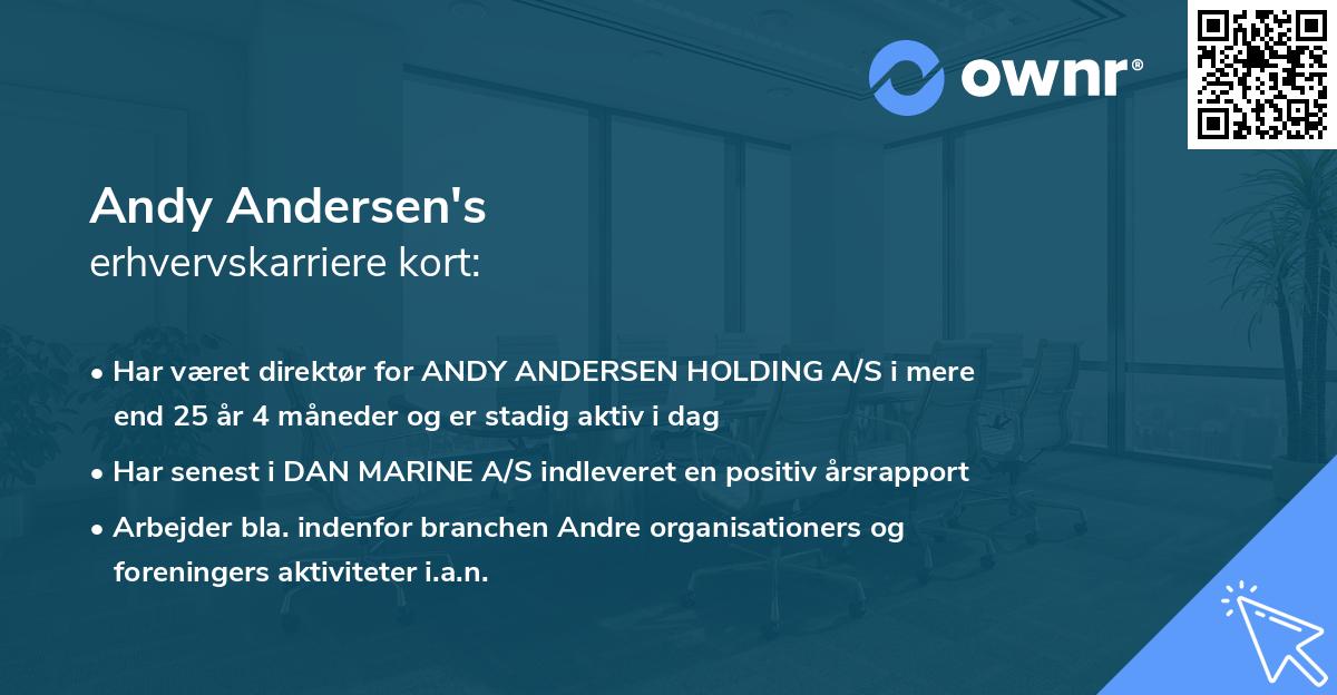 Andy Andersen's erhvervskarriere kort
