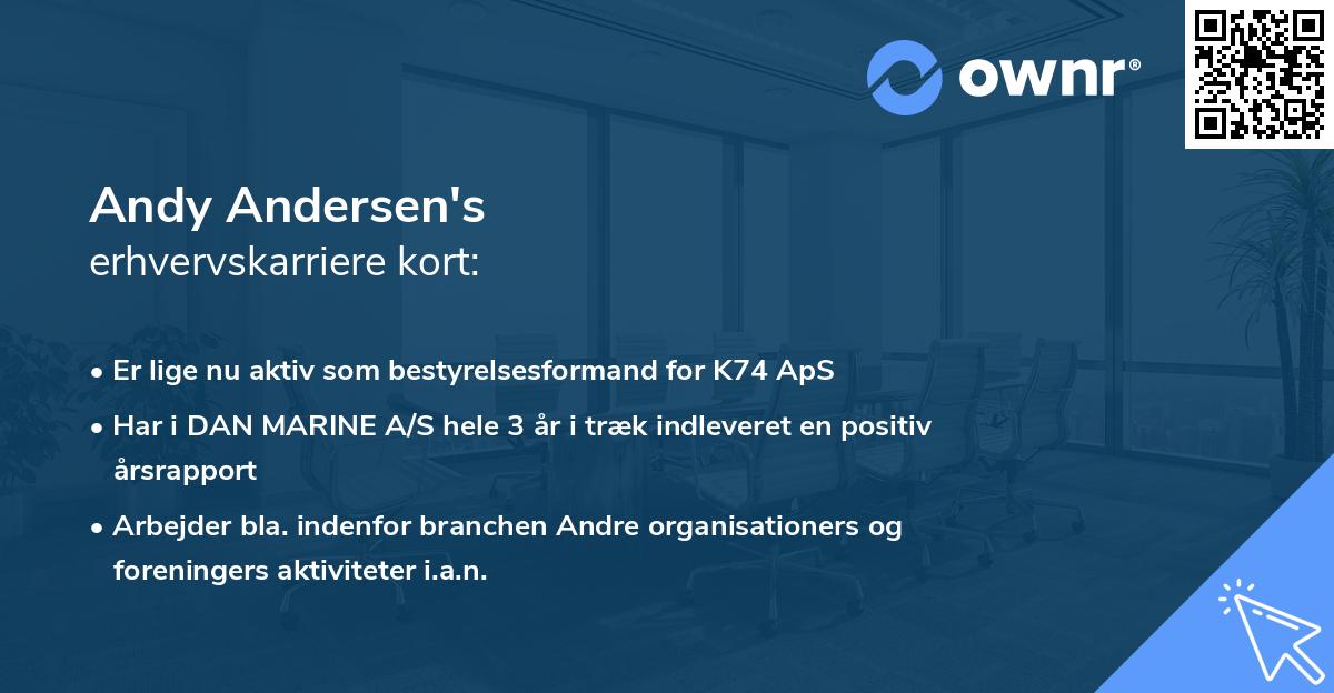 Andy Andersen's erhvervskarriere kort