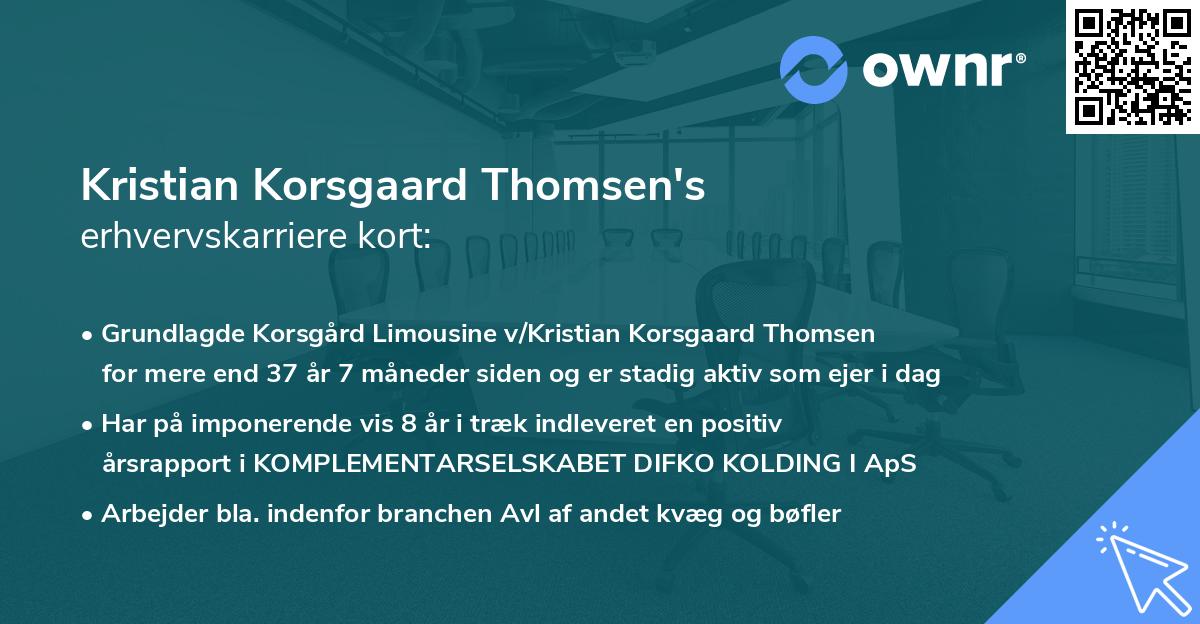 Kristian Korsgaard Thomsen's erhvervskarriere kort