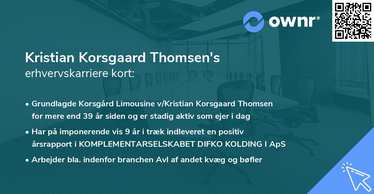 Kristian Korsgaard Thomsen's erhvervskarriere kort