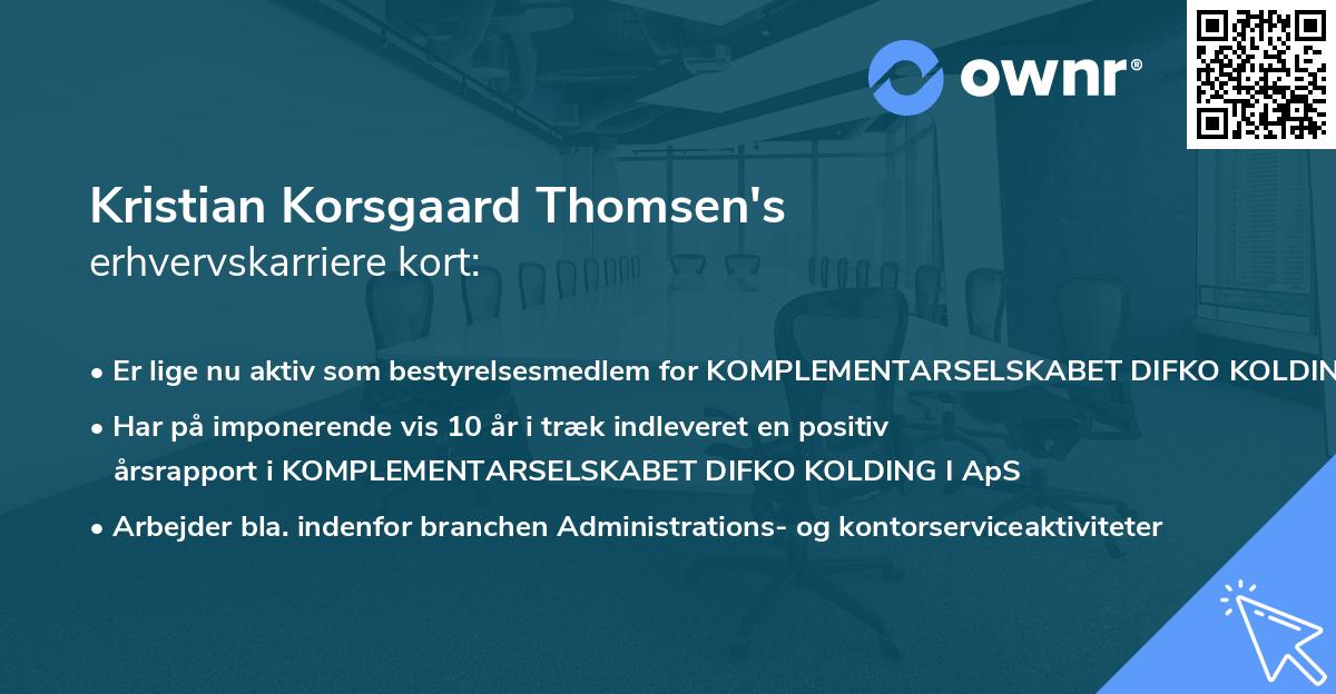 Kristian Korsgaard Thomsen's erhvervskarriere kort