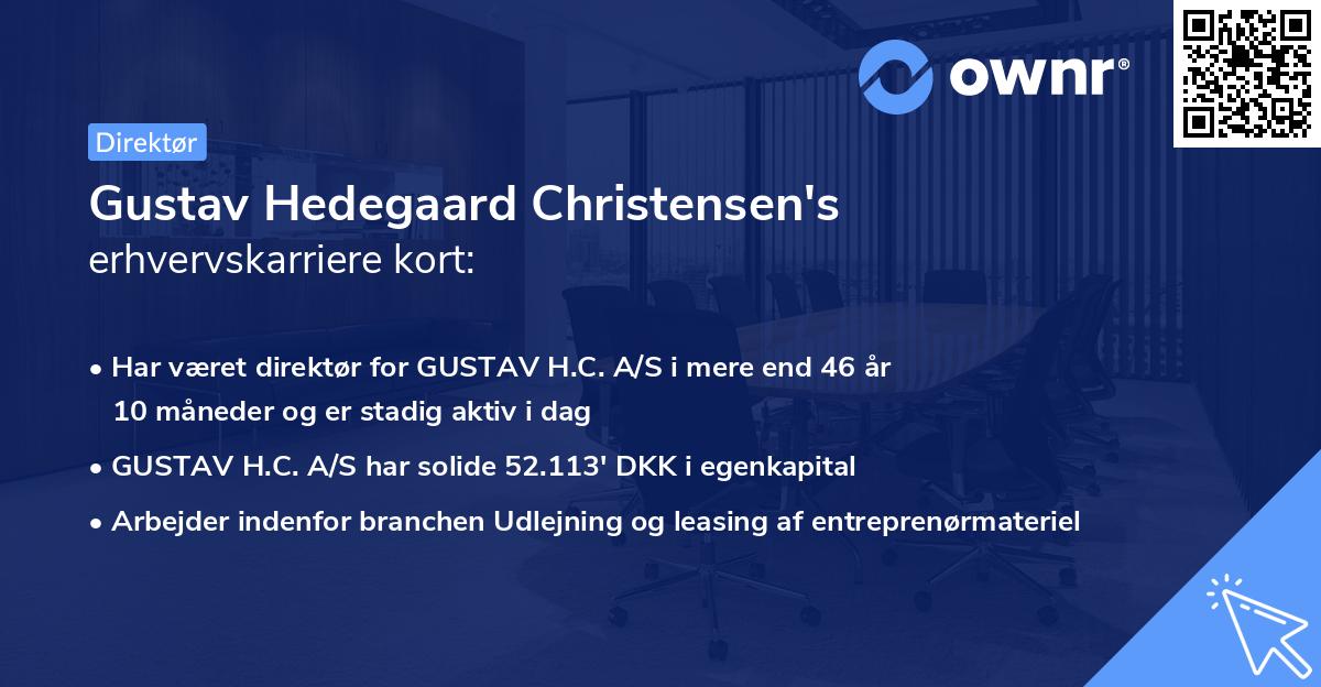 Gustav Hedegaard Christensen's erhvervskarriere kort