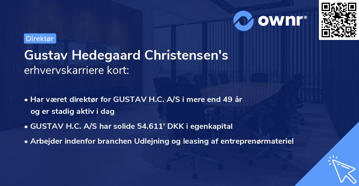 Gustav Hedegaard Christensen's erhvervskarriere kort