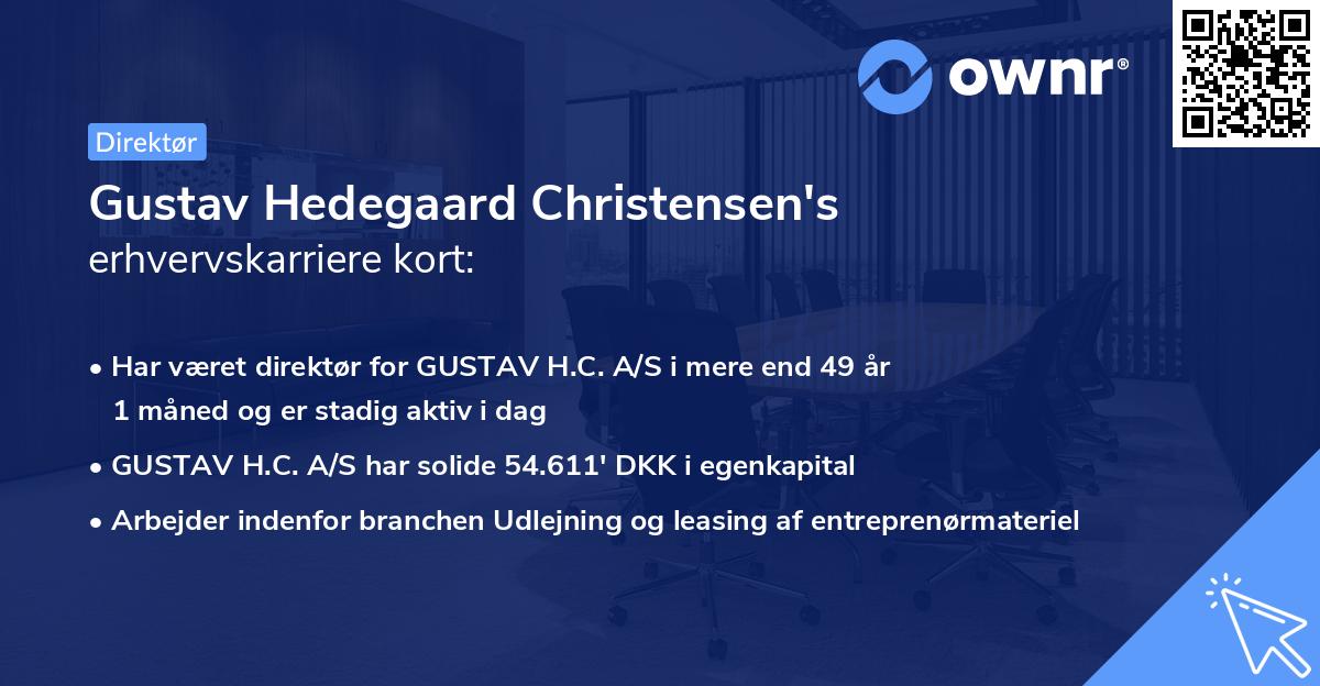 Gustav Hedegaard Christensen's erhvervskarriere kort