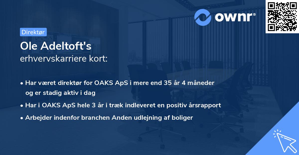 Ole Adeltoft's erhvervskarriere kort