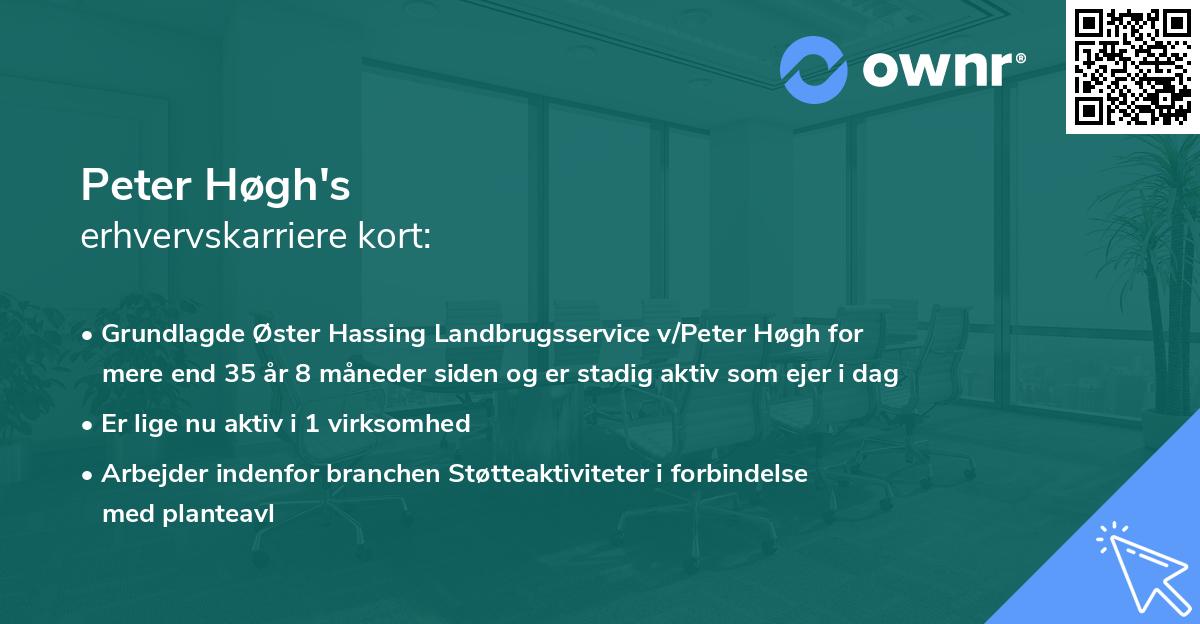 Peter Høgh's erhvervskarriere kort