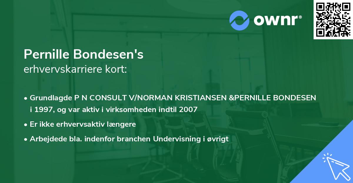 Pernille Bondesen's erhvervskarriere kort