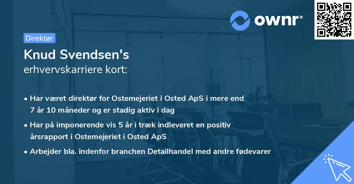Knud Svendsen's erhvervskarriere kort