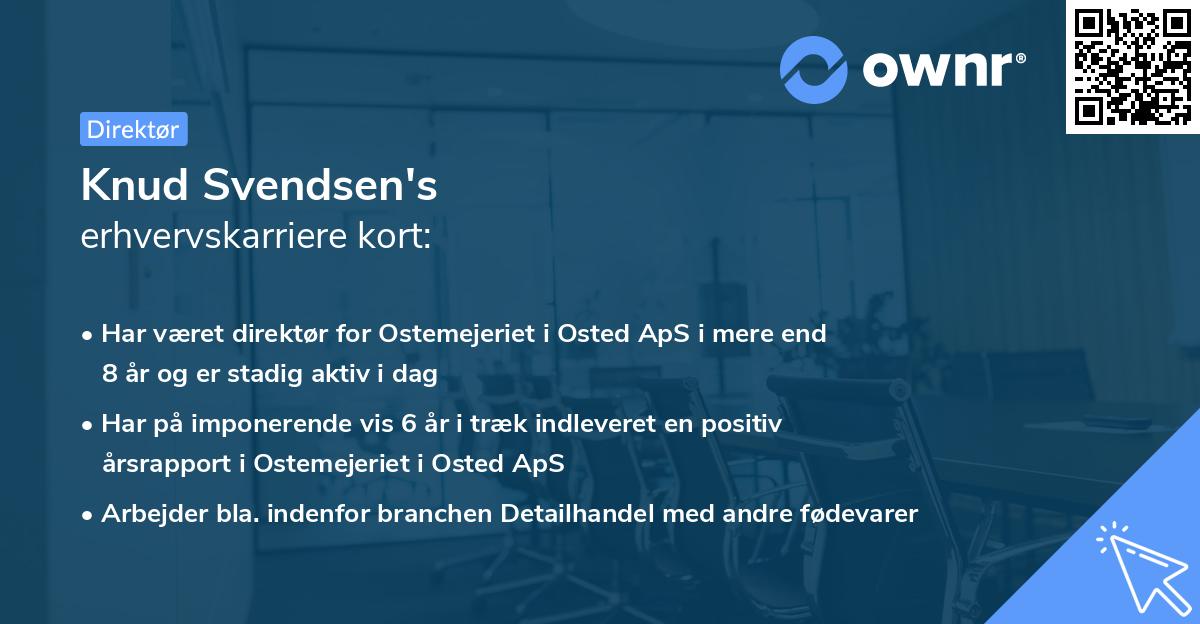 Knud Svendsen's erhvervskarriere kort