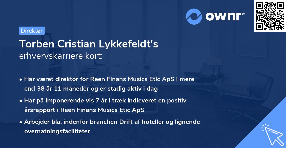 Torben Cristian Lykkefeldt's erhvervskarriere kort