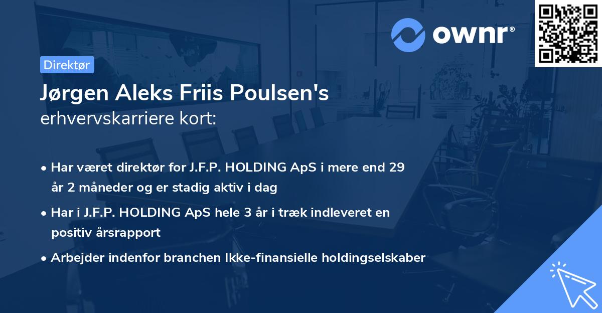 Jørgen Aleks Friis Poulsen's erhvervskarriere kort