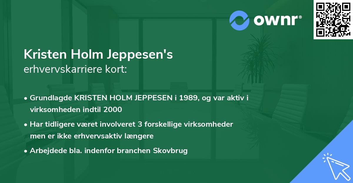 Kristen Holm Jeppesen's erhvervskarriere kort