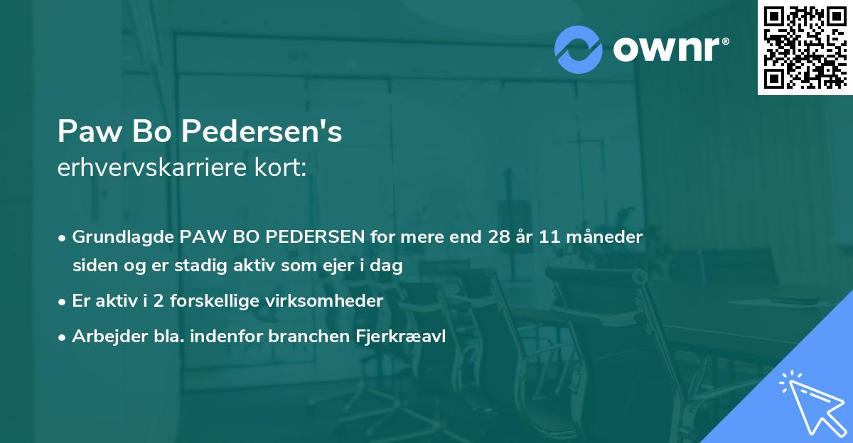 Paw Bo Pedersen's erhvervskarriere kort