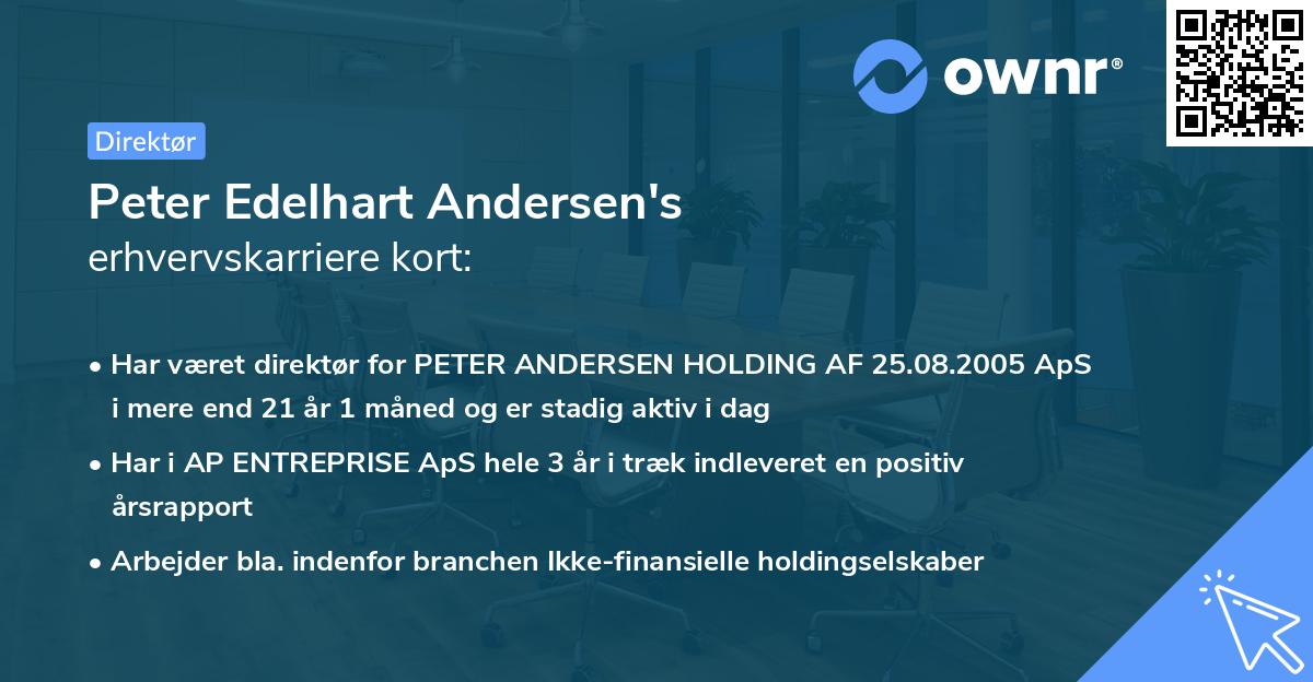 Peter Edelhart Andersen's erhvervskarriere kort