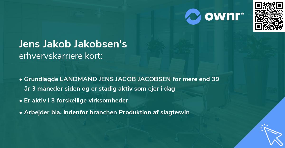 Jens Jakob Jakobsen's erhvervskarriere kort